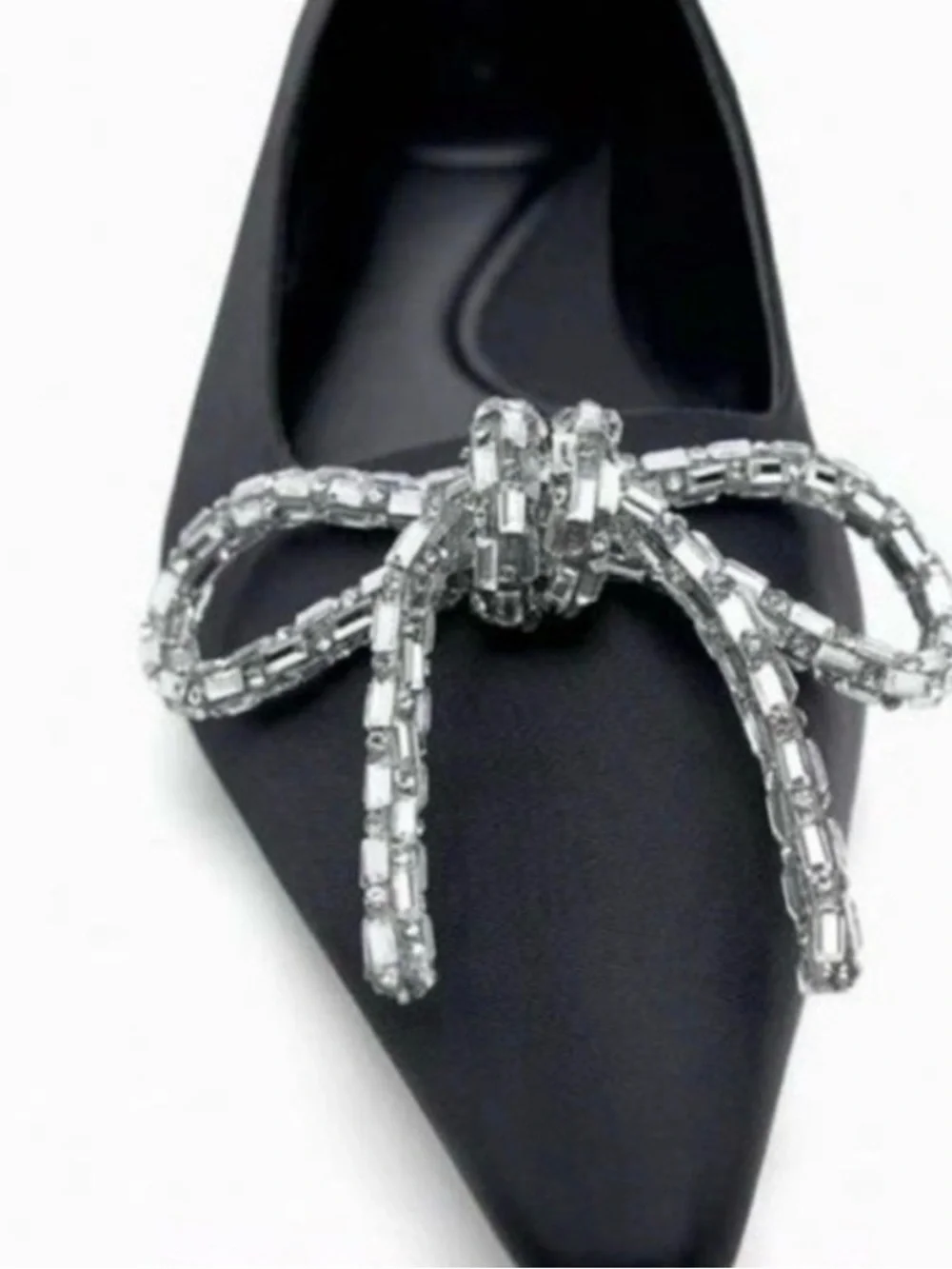 Zara Ballet Flats Decorated With Bow Black flats  size 10 brand new